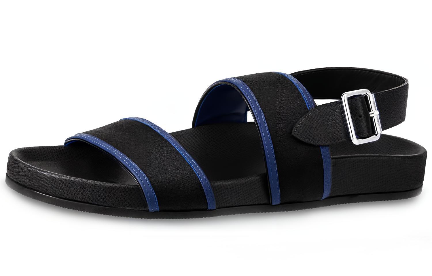 Louis Vuitton LV Mirabeau Bicolor Taiga Leather Sandals 'Black' 1A581R