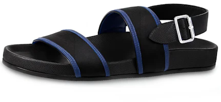 Louis Vuitton LV Mirabeau Bicolor Taiga Leather Sandals 'Black' 1A581R Louis Vuitton LV Mirabeau Bicolor Taiga Leather Sandals 'Black' 1A581R
