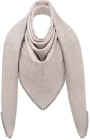 LOUIS VUITTON LV Monogram Classic Pattern Shawl Grey M71336 LOUIS VUITTON LV Monogram Classic Pattern Shawl Grey M71336