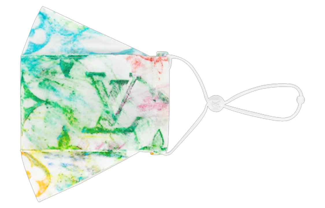 Louis Vuitton LV Monogram Color Graffiti Print Cotton Mask Unisex Couple Style MP2887