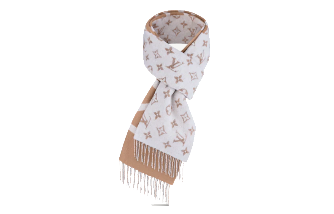 LOUIS VUITTON LV Monogram Split Wool Scarf for Men. M77119 圖 3