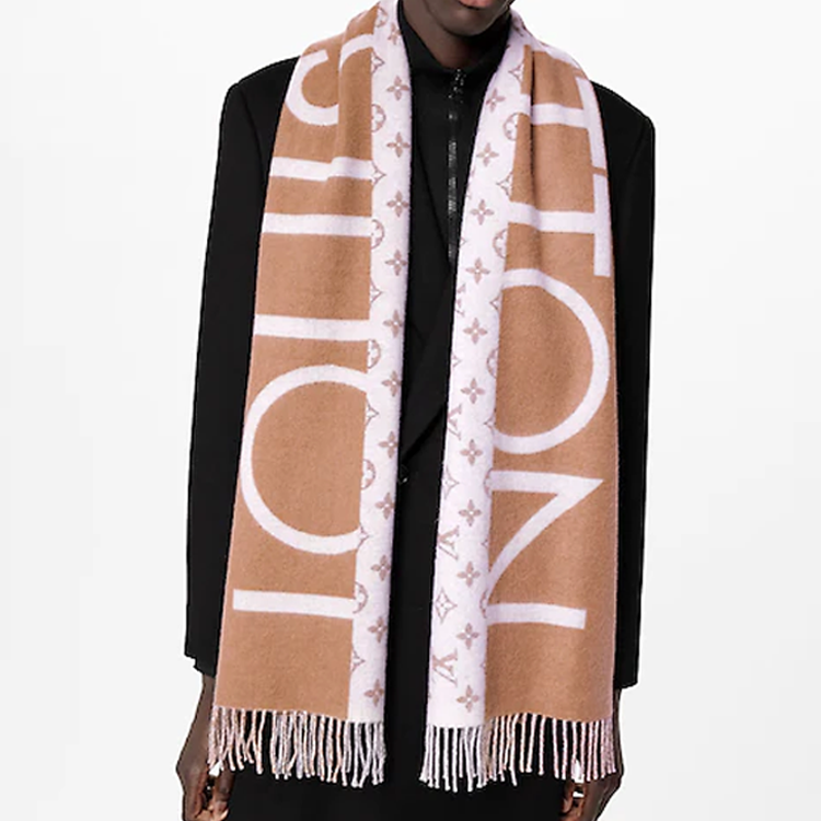 LOUIS VUITTON LV Monogram Split Wool Scarf for Men. M77119 圖 5