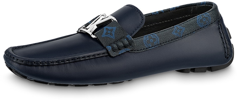 Louis Vuitton LV Monte Carlo Moccasin Shoes 'Navy with Monogram Collar' 1AANOW Buy Louis Vuitton LV Monte Carlo Moccasin Shoes 'Navy with Monogram Collar' 1AANOW