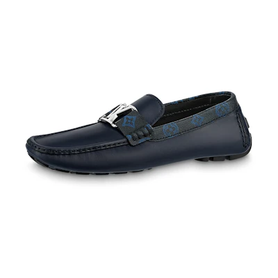 LV LV Monte Carlo Moccasin Shoes 'Navy with Monogram Collar'
