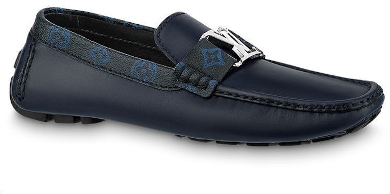 Louis Vuitton LV Monte Carlo Moccasin Shoes 'Navy with Monogram Collar' 1AANOW Order Louis Vuitton LV Monte Carlo Moccasin Shoes 'Navy with Monogram Collar' 1AANOW