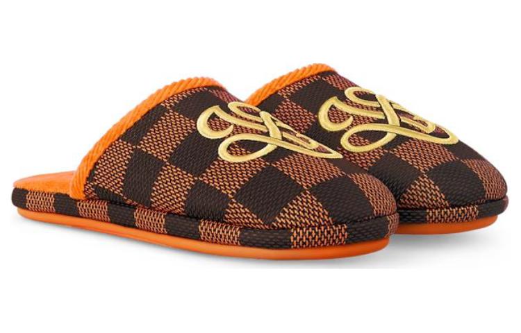Lookbook 루이비통 LV 팰리스 슬리퍼 다미에 팝 오렌지 1ACN6Z