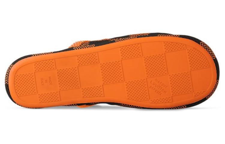 Shop Louis Vuitton LV Palace Pantoufle Damier Pop Orange 1ACN6Z