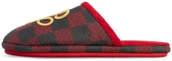 Louis Vuitton LV Palace Slipper Damier Pop Red 1ACN6R Louis Vuitton LV Palace Slipper Damier Pop Red 1ACN6R