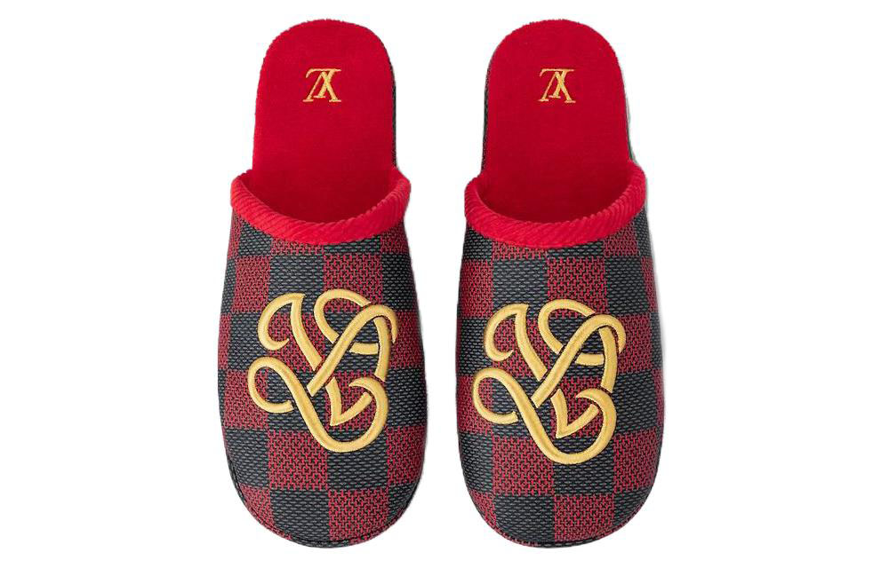 Shop Louis Vuitton LV Palace Mules Damier Pop Rouge 1ACN6R