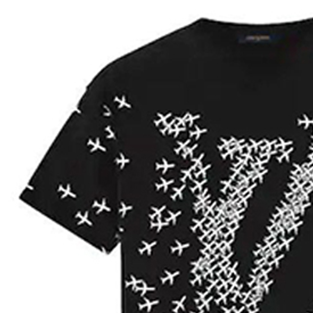 Louis Vuitton LV Planes Printed Short Sleeve T-Shirt Black 1A5WE 圖 5