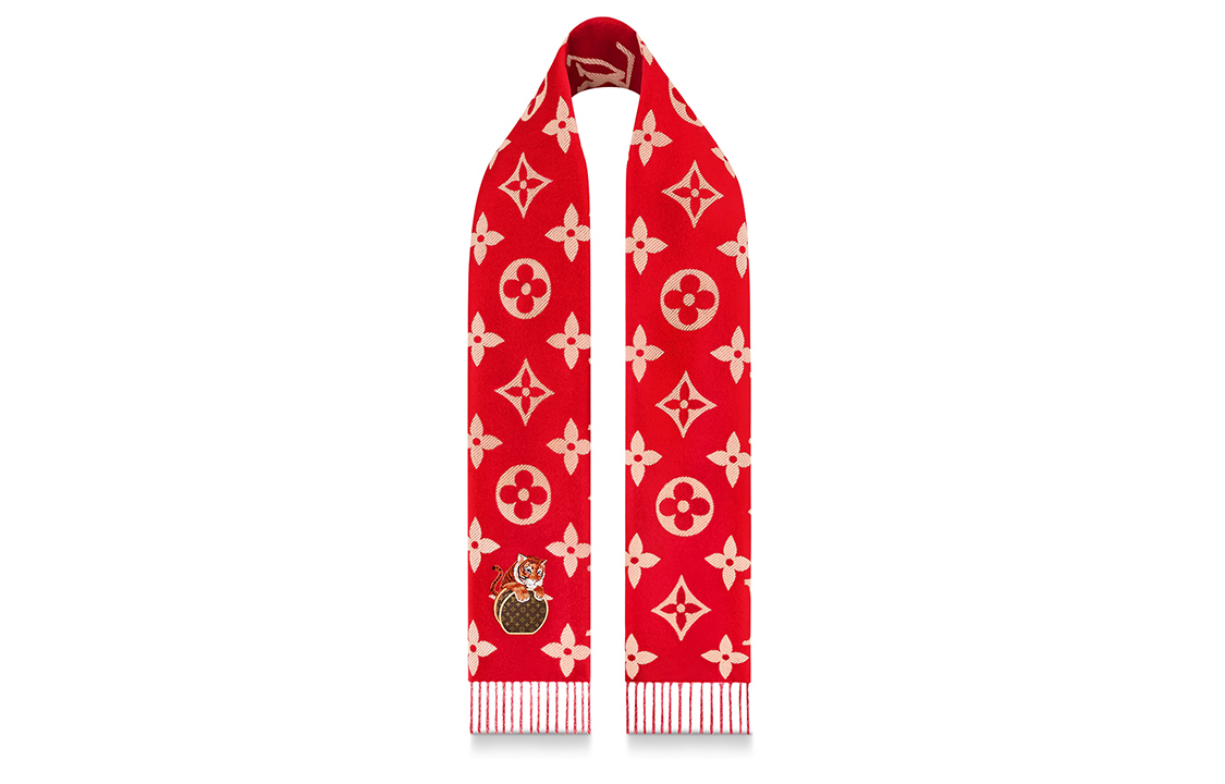 Louis Vuitton LV Precious Tiger Red Scarf Unisex Couples Edition. M77386 圖 4