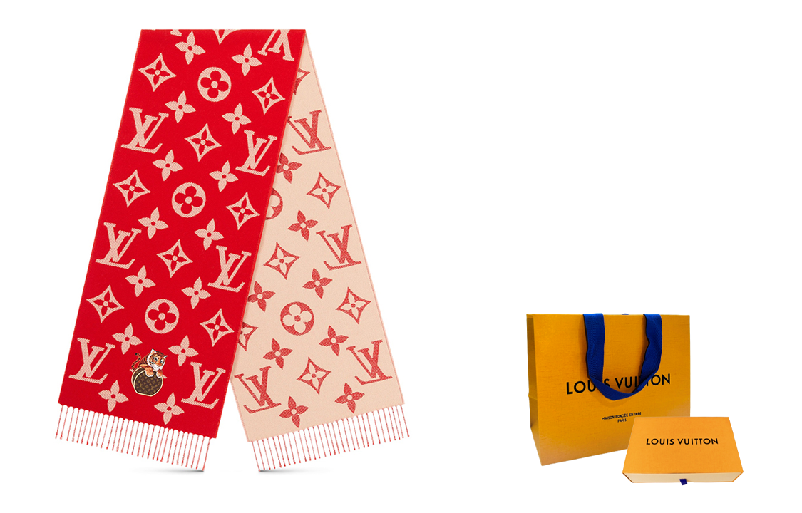 Louis Vuitton LV Precious Tiger Red Scarf Unisex Couples Edition. M77386 圖 5