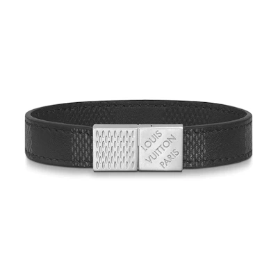 LOUIS VUITTON LV Pull It Reversible Metal Bracelet Silver/Black M6178D