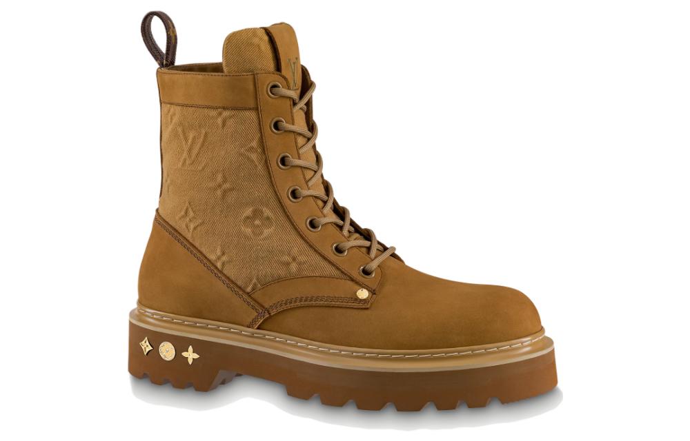 Order 路易威登 皮革 綁帶 時尚 短靴 棕色