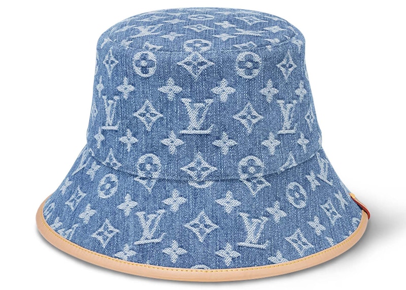 Buy Topi Bucket Louis Vuitton LV Remix Monogram Denim Biru