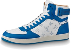Louis Vuitton LV Rivoli Ankle Sneakers 'White Blue' 1A5E Louis Vuitton LV Rivoli Ankle Sneakers 'White Blue' 1A5E