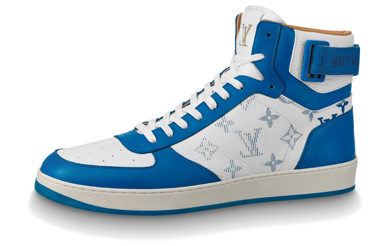 Louis Vuitton LV Rivoli Ankle Sneakers 'White Blue' 1A5E