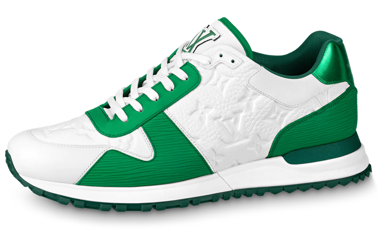Louis Vuitton LV Run Away Sneakers 'White Monogram with Metallic Green' 1AA6PD