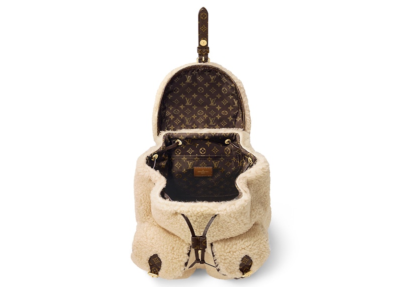 Lookbook 路易威登LV滑雪背包奶油色/棕色