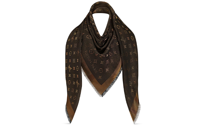 LOUIS VUITTON LV So Shine Print Shawl Brown M71548
