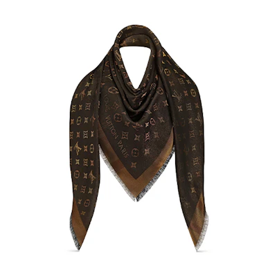 LOUIS VUITTON LV So Shine Print Shawl Brown M71548