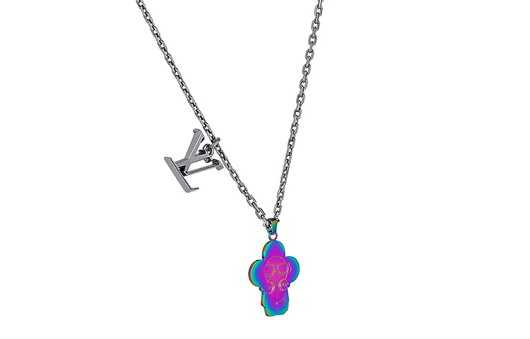 LOUIS VUITTON LV Sound Vivienne Metal Silver Pendant Necklace for Men M69460 圖 3