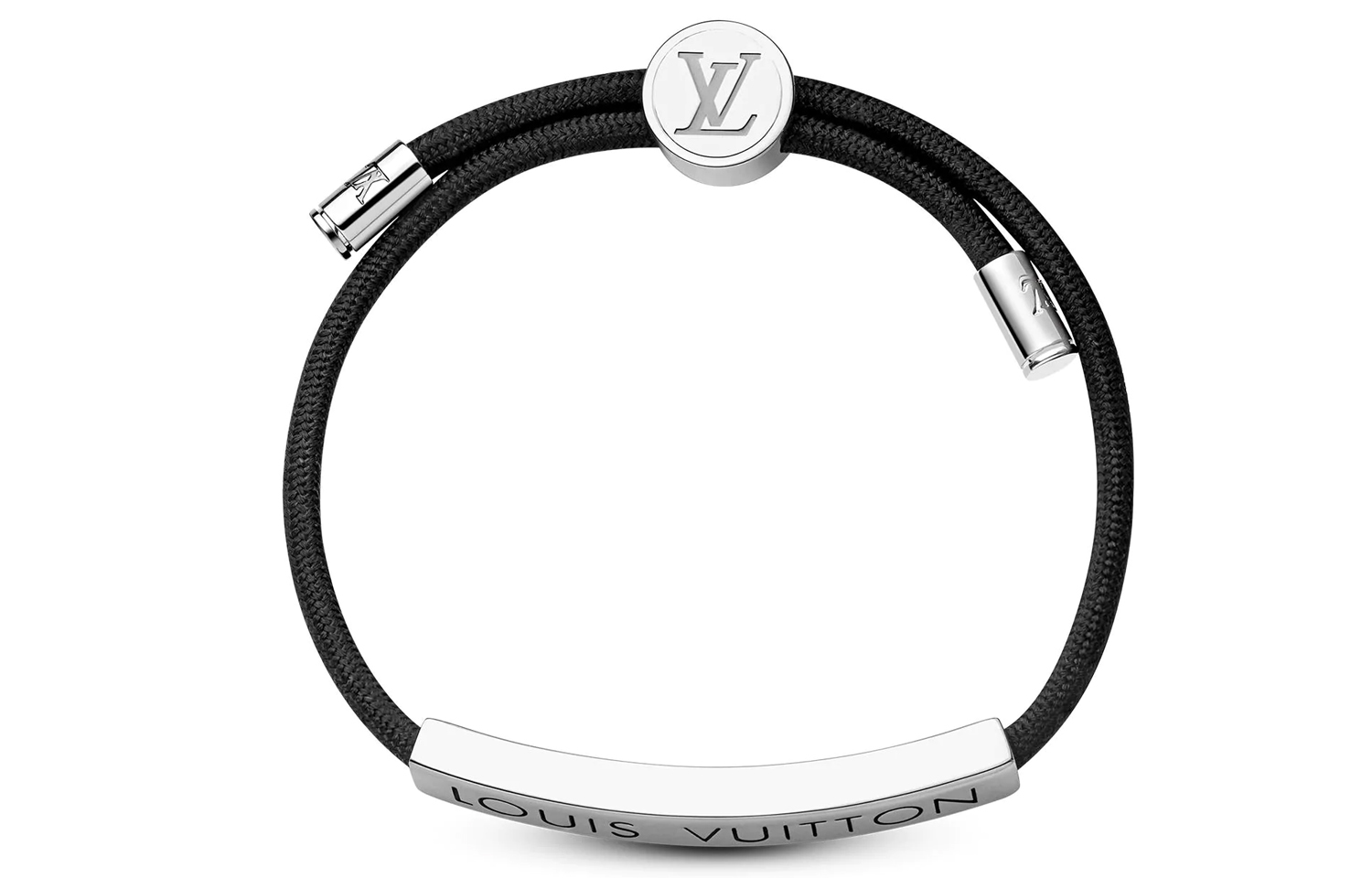 LOUIS VUITTON LV Space Adjustable Brass Bracelet Black M67417
