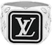 Order LOUIS VUITTON LV Square Logo Ring Black Silver M00322