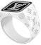 Lookbook LOUIS VUITTON LV Square Logo Ring Black Silver M00322