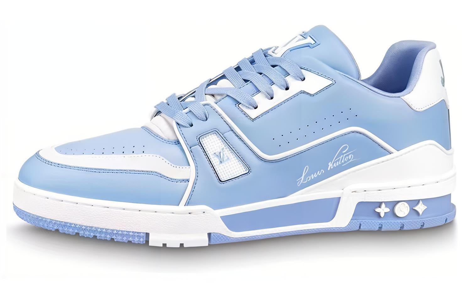 Buy Louis Vuitton LV Trainer #54 Biru Muda Putih 1AAHSJ