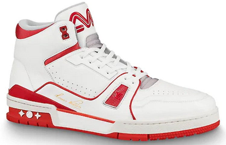 Order LOUIS VUITTON Trainer 中筒運動 時尚板鞋 男款 白紅