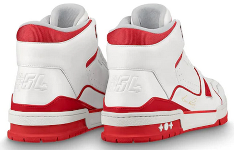 Shop LOUIS VUITTON Trainer 中筒運動 時尚板鞋 男款 白紅