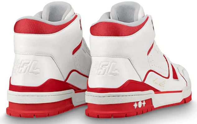 LOUIS VUITTON Trainer 中筒運動 時尚板鞋 男款 白紅 Shop LOUIS VUITTON Trainer 中筒運動 時尚板鞋 男款 白紅