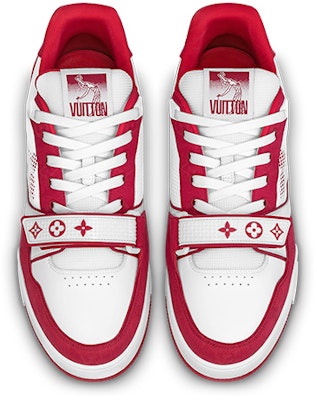 LOUIS VUITTON Trainer 低筒休閒時尚板鞋 男女同款 白紅色 Lookbook LOUIS VUITTON Trainer 低筒休閒時尚板鞋 男女同款 白紅色