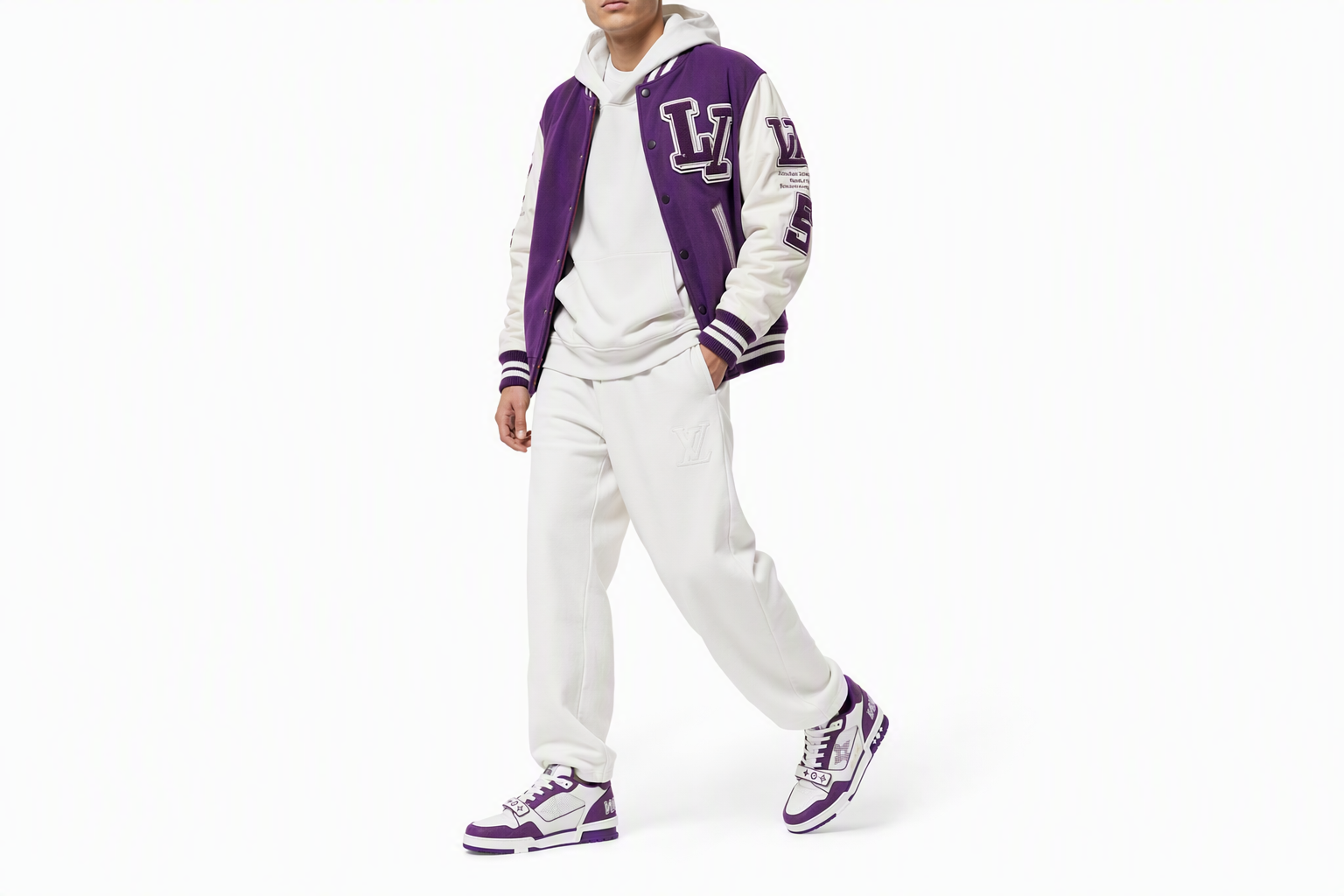 Order Louis Vuitton LV Trainer "Blanc Violet" 1ABLYL