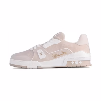 LV LV Trainer Beige White Monogram Denim 'Pink'