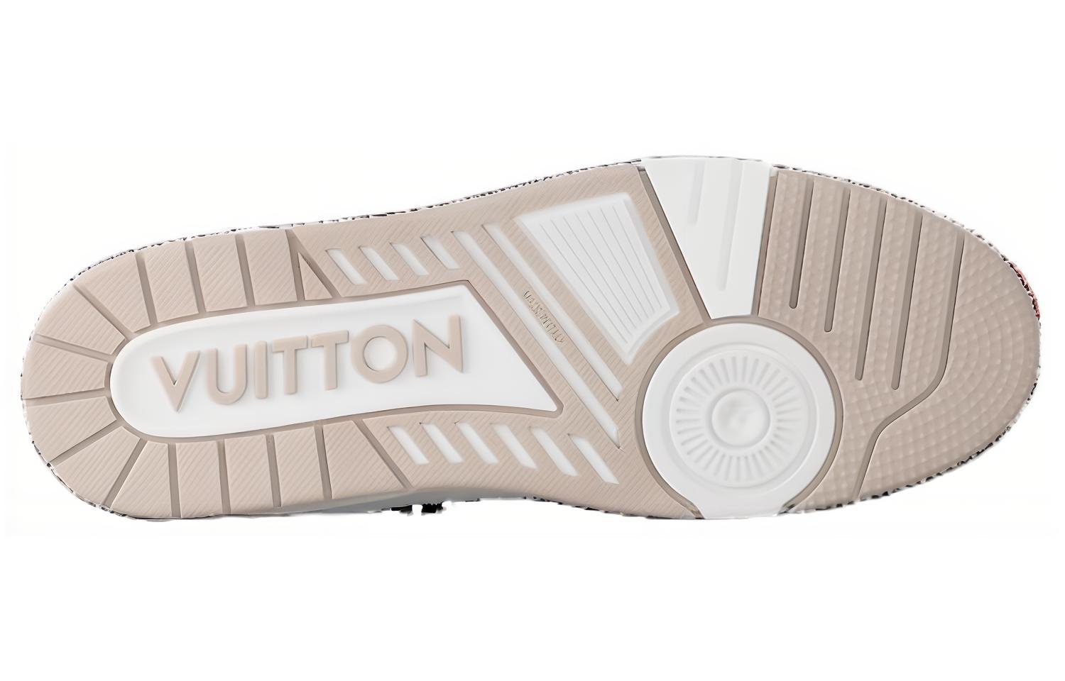 Details for Louis Vuitton LV Trainer Beige Blanc Monogram Denim ''Rose'' 1AC68B
