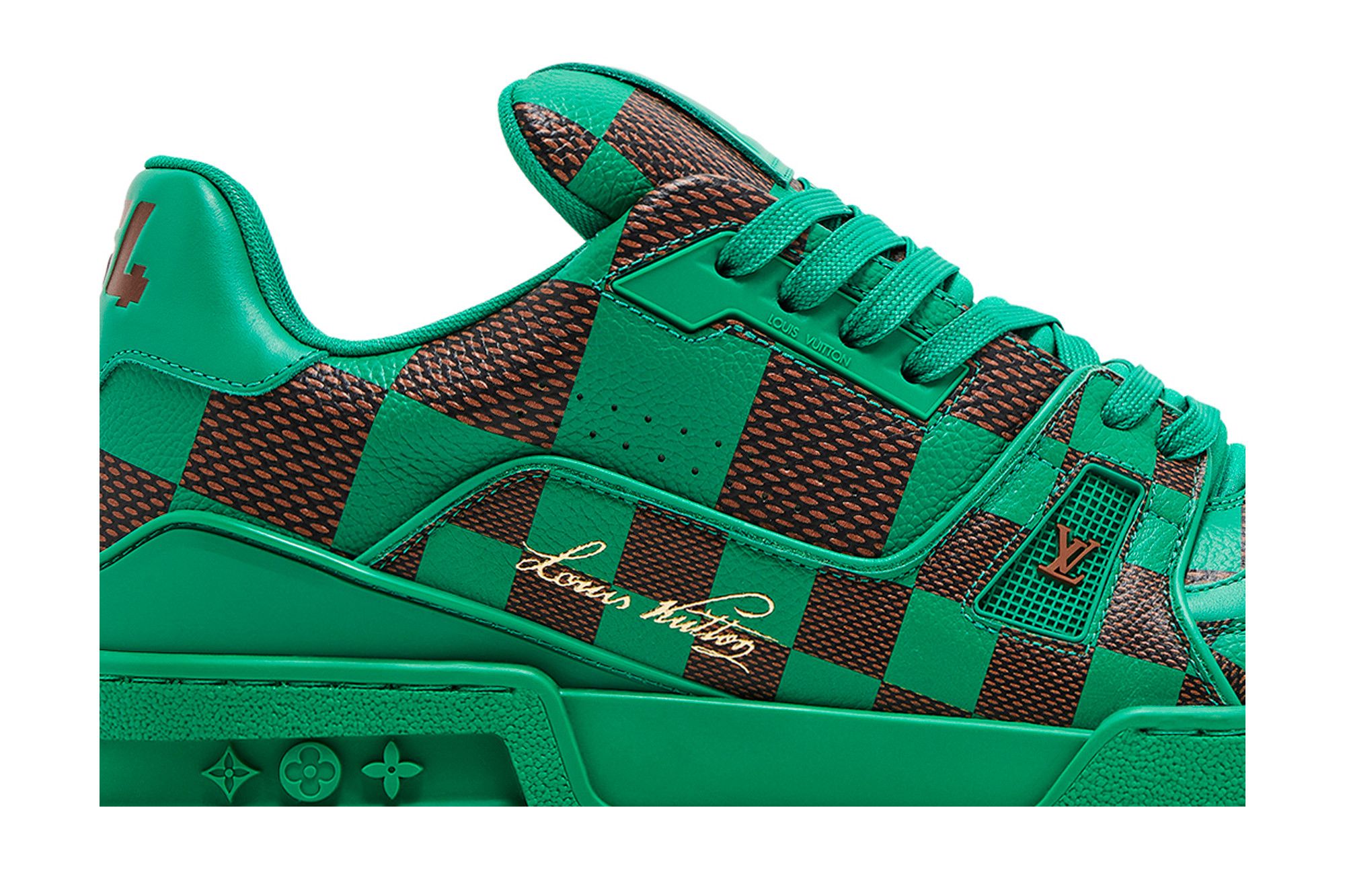 Order Louis Vuitton Baskets LV Trainer Damier Pop Vert 1ACN5D