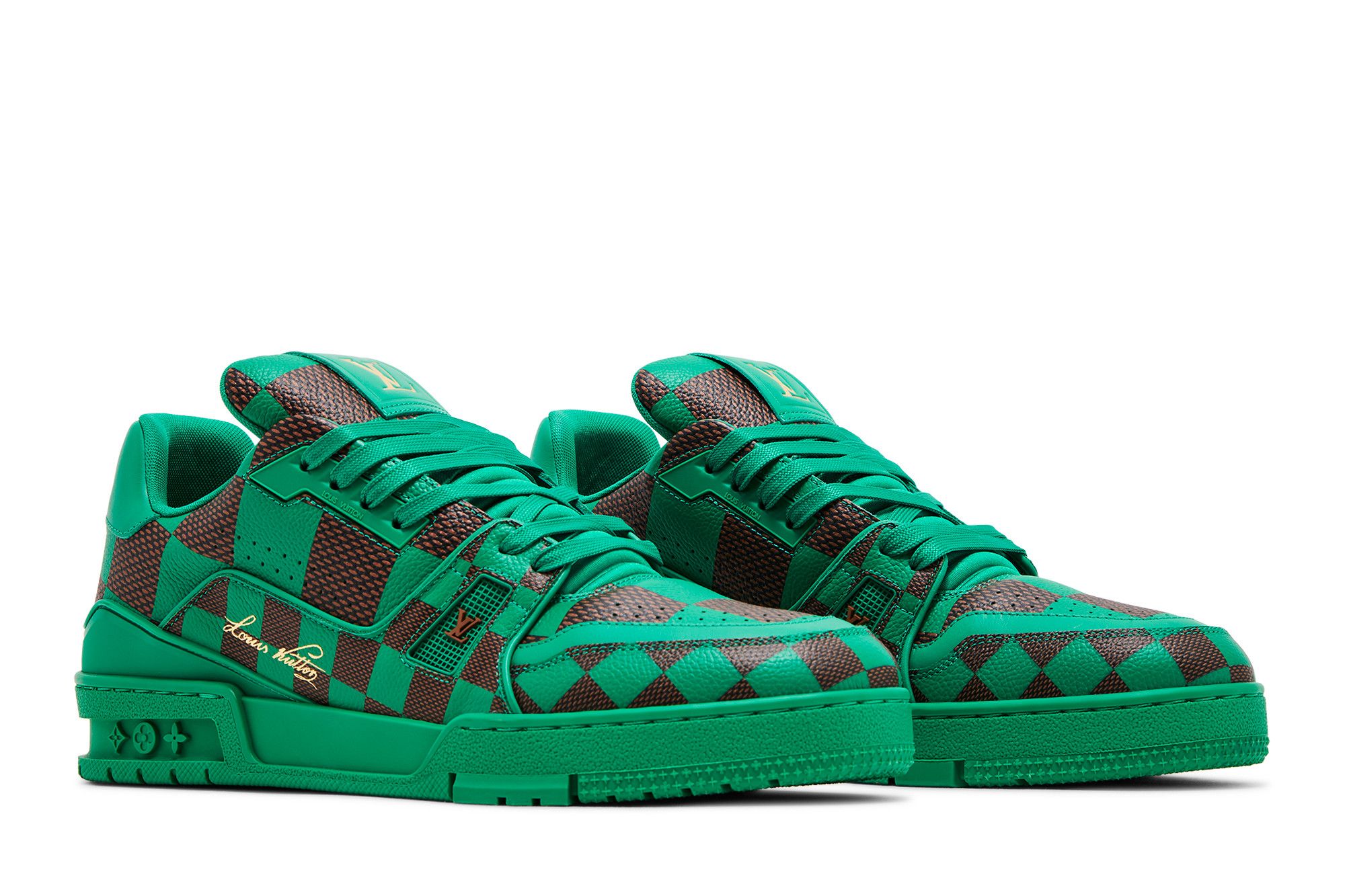 Cheap Louis Vuitton Baskets LV Trainer Damier Pop Vert 1ACN5D