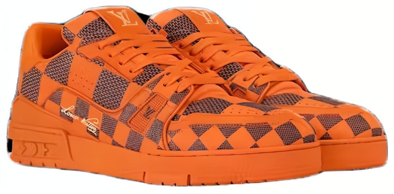 루이비통 LV 트레이너 스니커즈 다미에 팝 오렌지 1ACN5S Lookbook 루이비통 LV 트레이너 스니커즈 다미에 팝 오렌지 1ACN5S