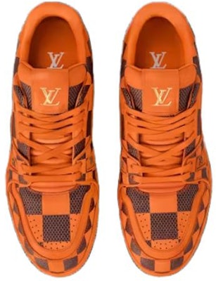루이비통 LV 트레이너 스니커즈 다미에 팝 오렌지 1ACN5S Shop 루이비통 LV 트레이너 스니커즈 다미에 팝 오렌지 1ACN5S