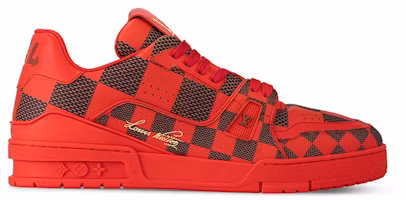 Louis Vuitton LV Trainer Sneaker Damier Pop Red 1ACN44 Louis Vuitton LV Trainer Sneaker Damier Pop Red 1ACN44