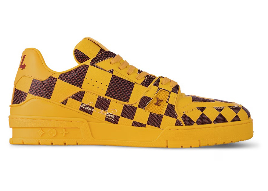 Buy Louis Vuitton LV Sepatu Trainer Damier Pop Kuning 1ACN4J