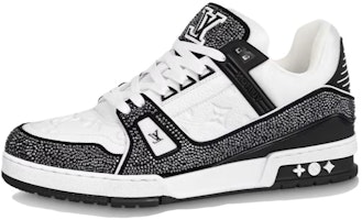 Louis Vuitton LV Trainer Sneakers 'Black White Rhinestones' 1ABM04 Louis Vuitton LV Trainer Sneakers 'Black White Rhinestones' 1ABM04