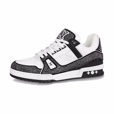 LV LV Trainer Sneakers 'Black White Rhinestones'