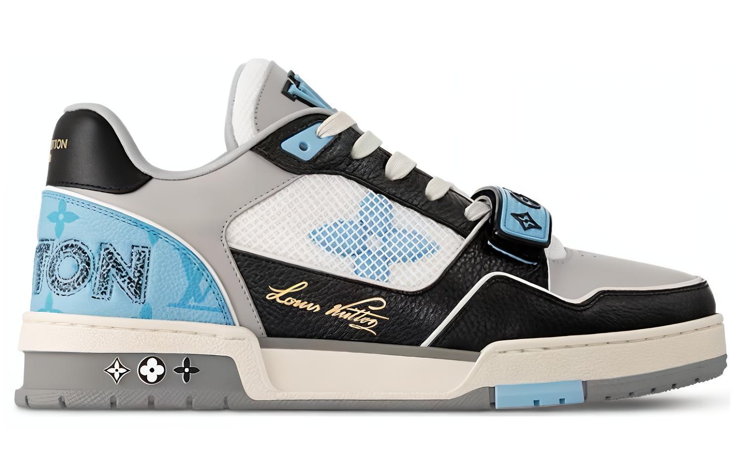 Order Kasut Louis Vuitton LV Trainer 'Monogram Biru Hitam Kelabu' 1AC50W