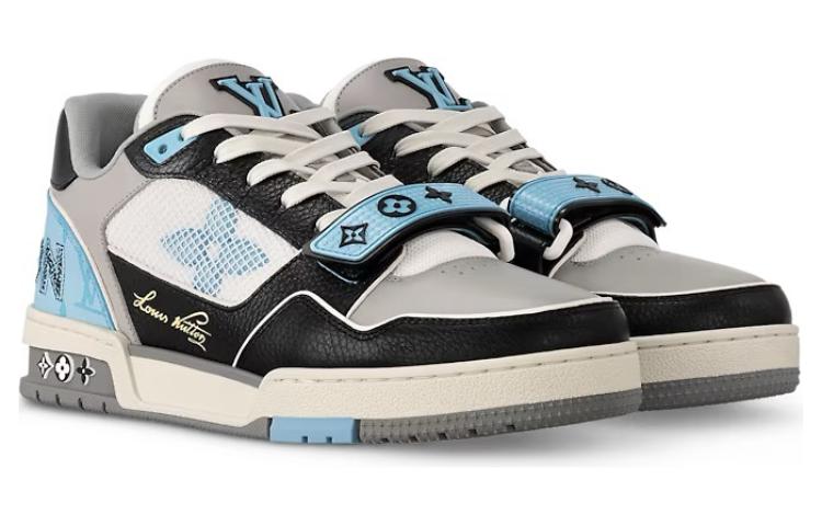 Lookbook Kasut Louis Vuitton LV Trainer 'Monogram Biru Hitam Kelabu' 1AC50W