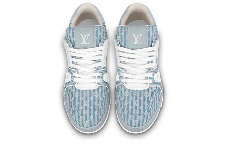 Shop ルイ・ヴィトン LVトレーナースニーカー "ブルー・モノグラム" 1ABG1N