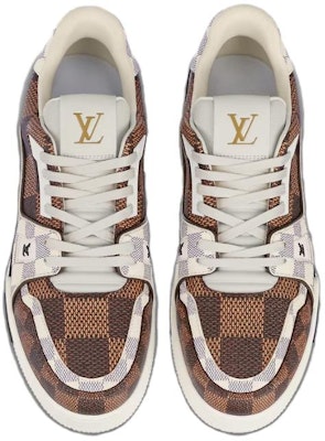 Louis Vuitton LV Trainer Sneakers 'Brown and White Plaid' 1AAST3 Lookbook Louis Vuitton LV Trainer Sneakers 'Brown and White Plaid' 1AAST3