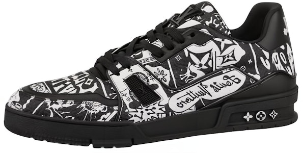 LOUIS VUITTON Trainer 印花 低筒 時尚板鞋 男款 黑白色 Buy LOUIS VUITTON Trainer 印花 低筒 時尚板鞋 男款 黑白色